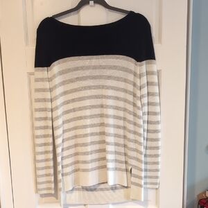 Striped Black and Gray Women's Sweater